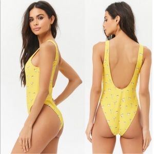 Cute cocktail scoop back one piece swimsuit
